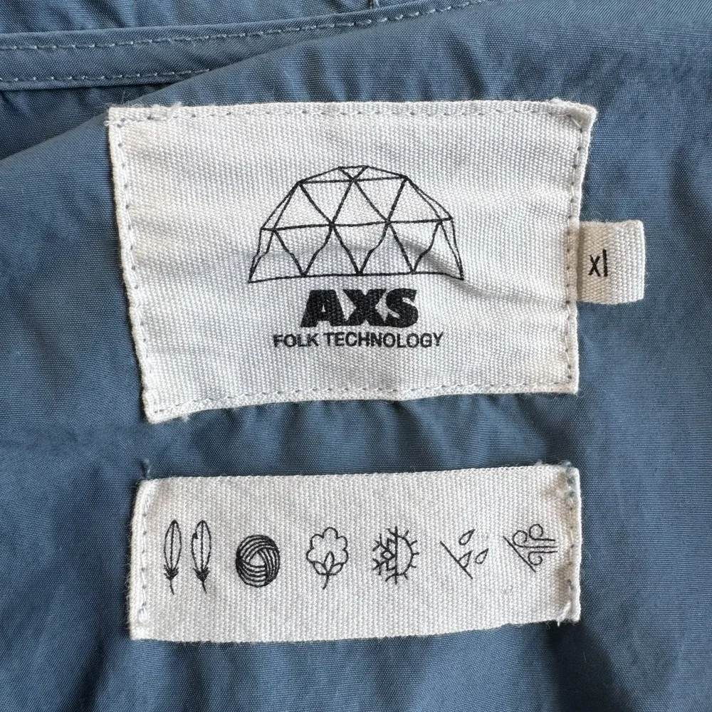 AXS Folk Technology Wideneck Anorak‎ Jacket Mens X Large XL Smokey Blue USA Made